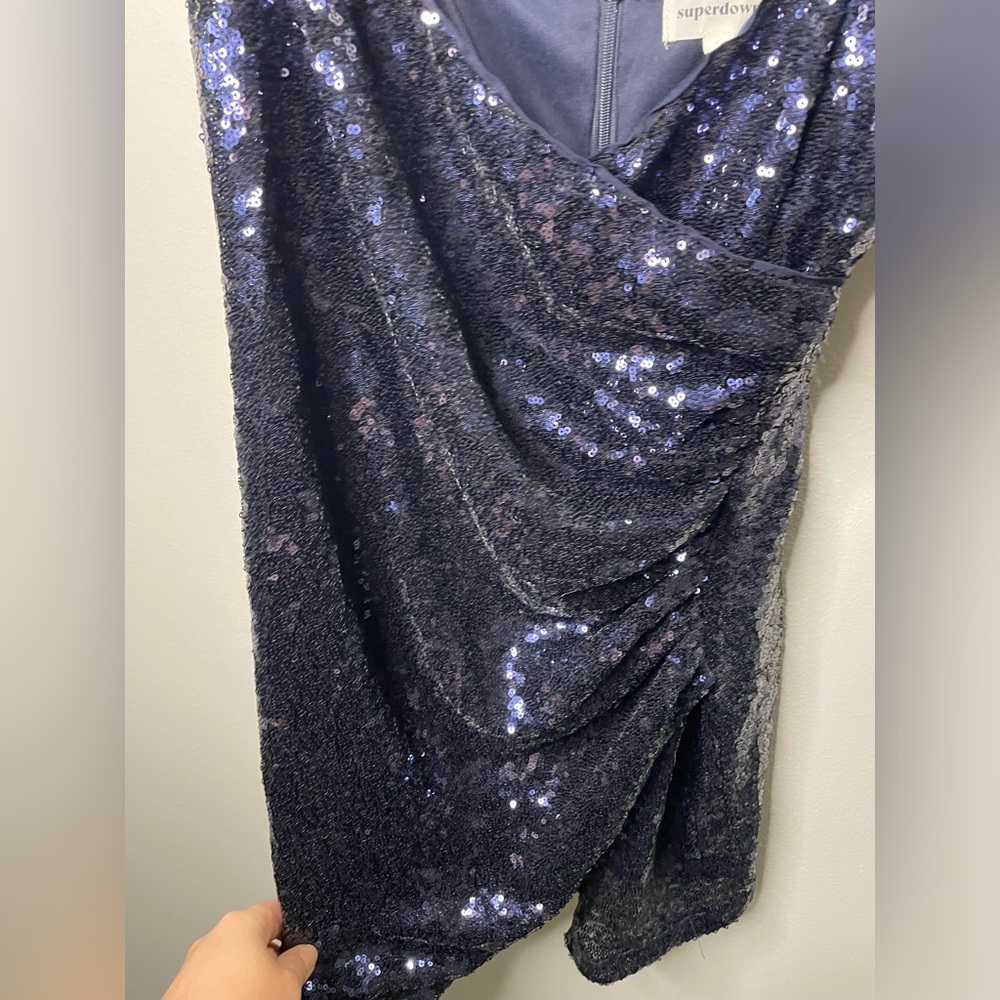 Superdown Revolve Scarlett Blue Sequin Asymmetric… - image 5